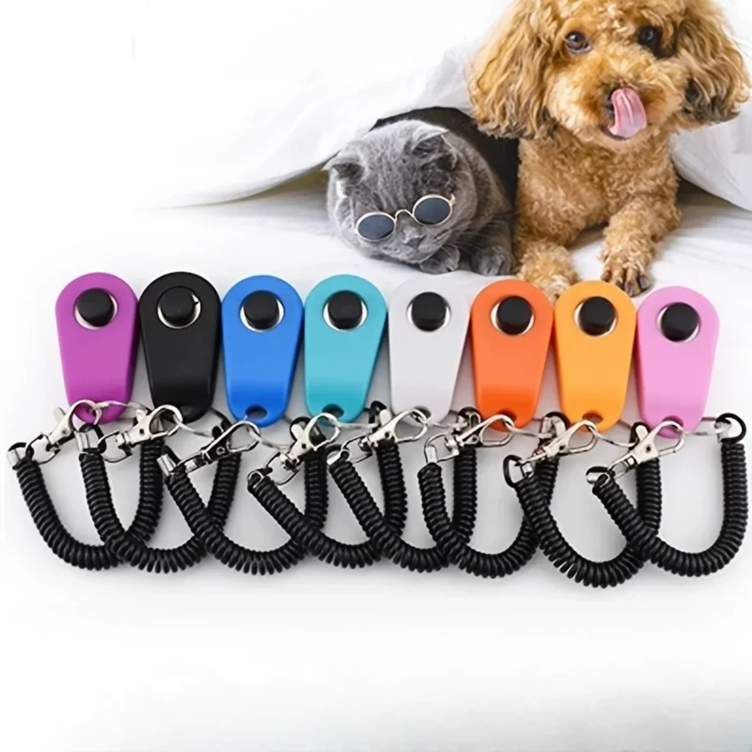 Dog Cat Pet  Training Clicker With Wrist Strap Training Supplies  Dogs Cats Pet Training Clicker Dog Supplies Dog Trainings