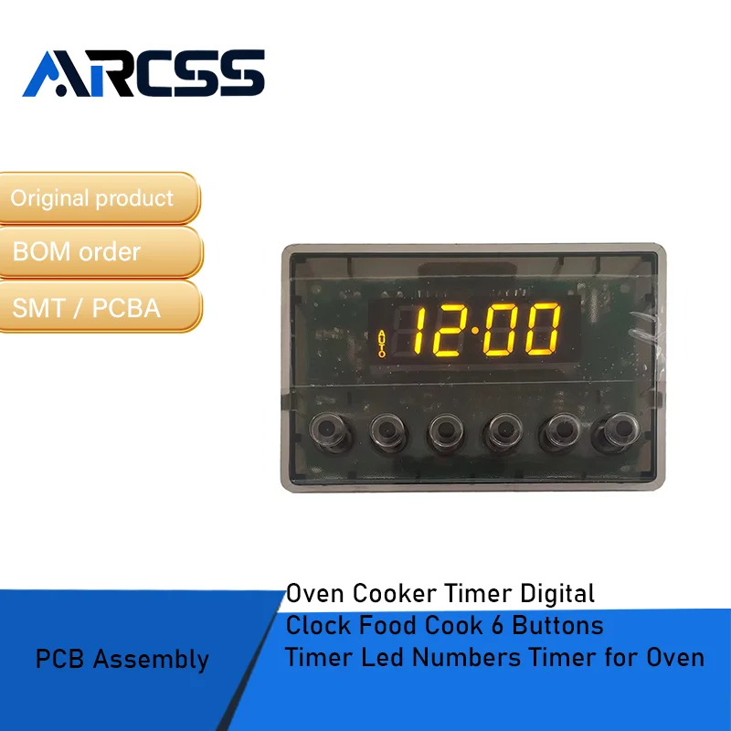 مؤقت طباخ الفرن، ساعة رقمية للطهي بالطعام، 6 أزرار، مؤقت أرقام LED للفرن