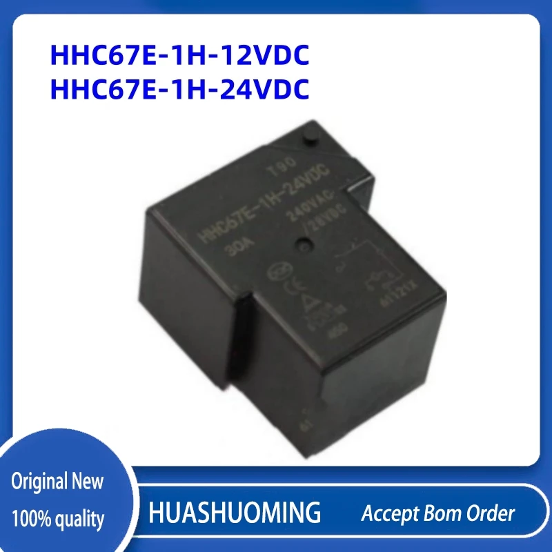 NEW 5PCS/LoT    T90 HHC67E-1H-12VDC  HHC67E-1H-24VDC  HHC67E-1H  HHC67E 1H 12VDC  30A   4PIN