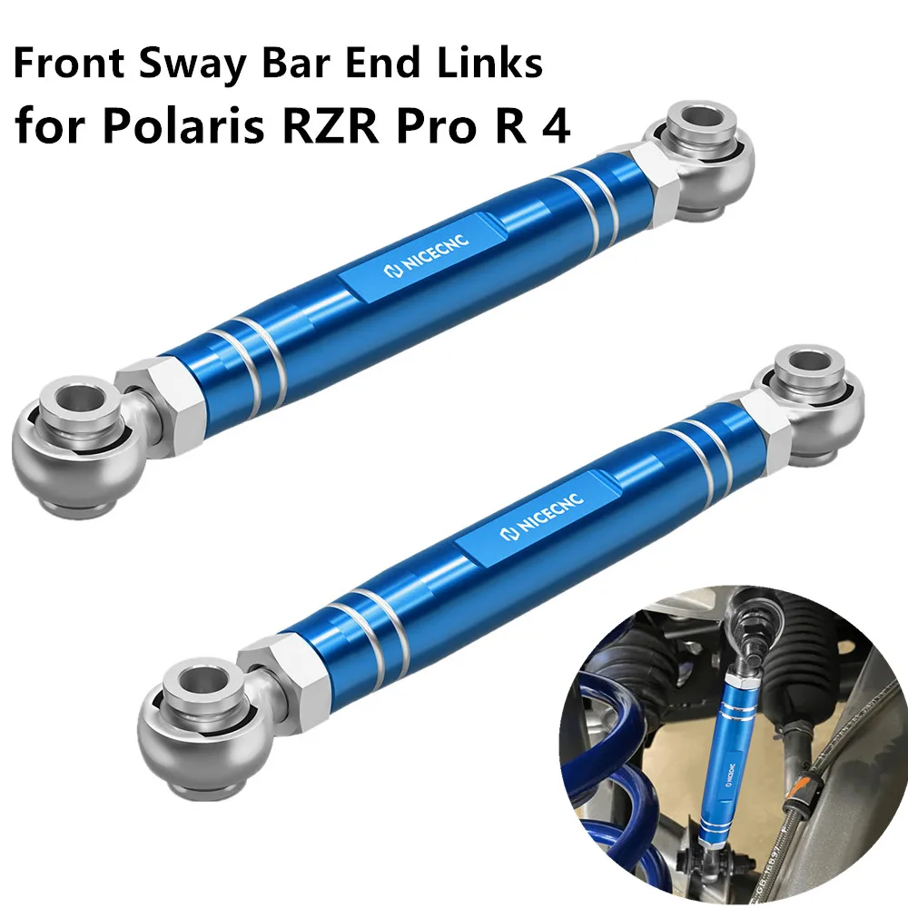 NICECNC Aluminum Front Sway Bar End Links Adjustable For Polaris RZR Turbo R 4 Ultimate Premium Sport 2022-2023 Pro R 4 Troy Lee