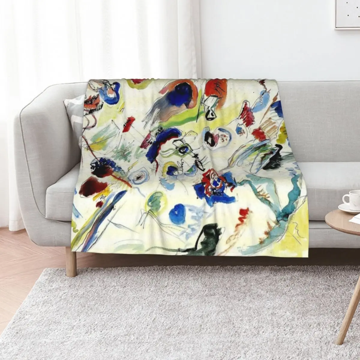Kandinsky First Abstract Watercolor - Première Abstraction Throw Blanket cosplay anime Bed linens Heavy Designers Blankets