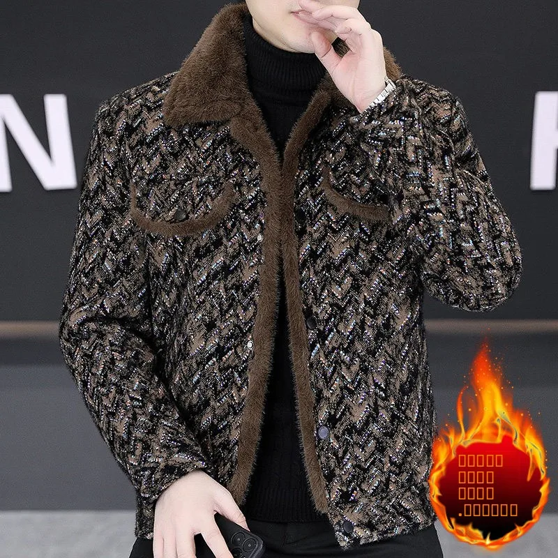 

Зимняя утепленная куртка с флисовой подкладкой, приталенного кроя, повседневная, модная, теплая верхняя одежда для мужчин, из полиэфирного волокна, с длинными рукавами