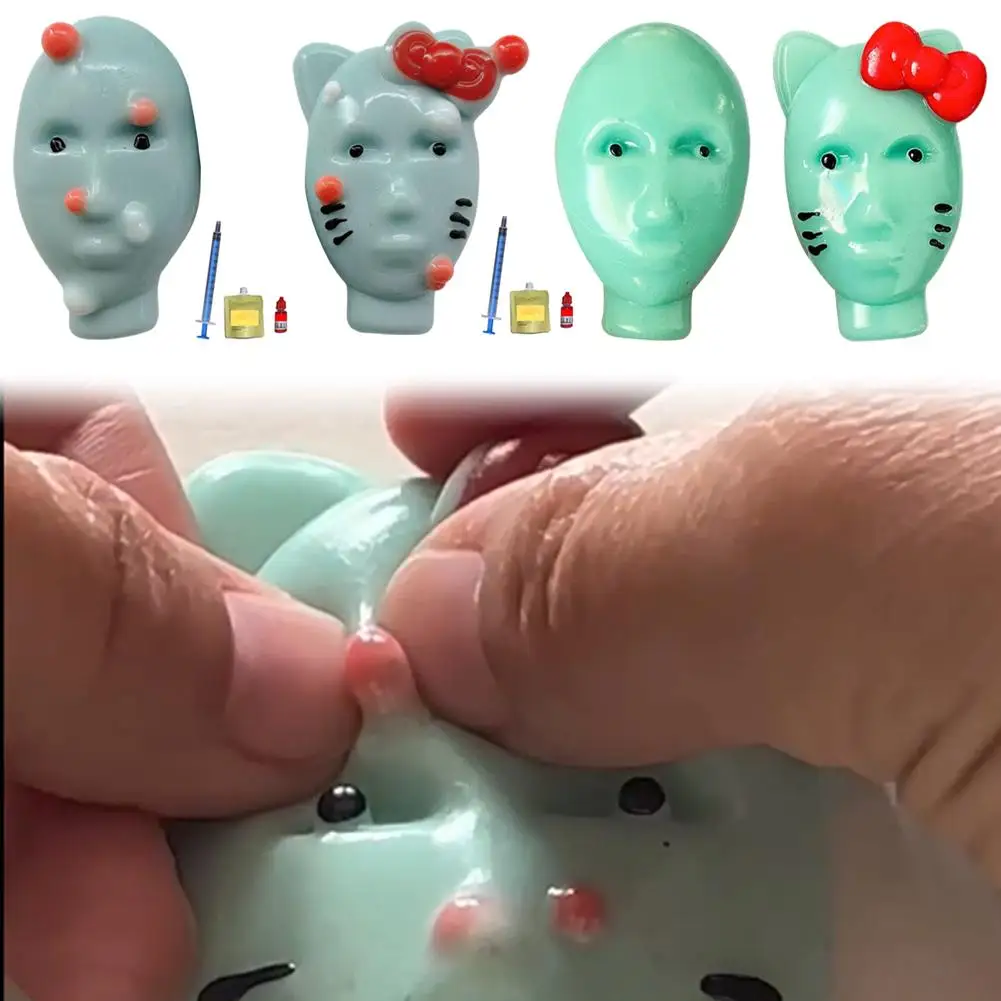 Juguete Popper para espinillas con herramientas de relleno, diseño alienígena extraño, alivio del estrés, regalo para apretar, reductor de ansiedad reutilizable para adultos