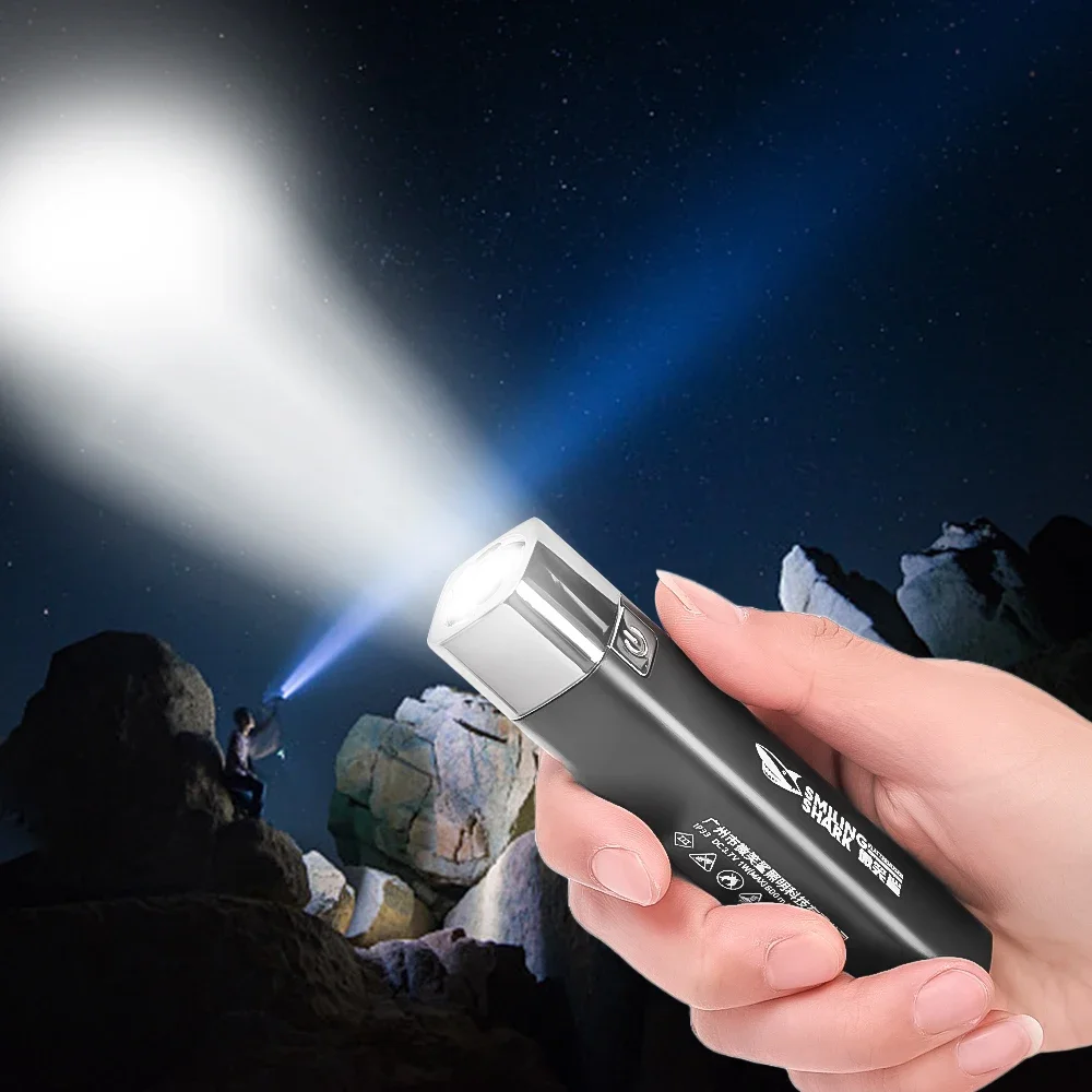 Powerful Mini Led Flashlight Power Bank 2 In 1 Rechargeable Ultra Bright Torch Lamp Portable Waterproof Outdoor Camping Lighting