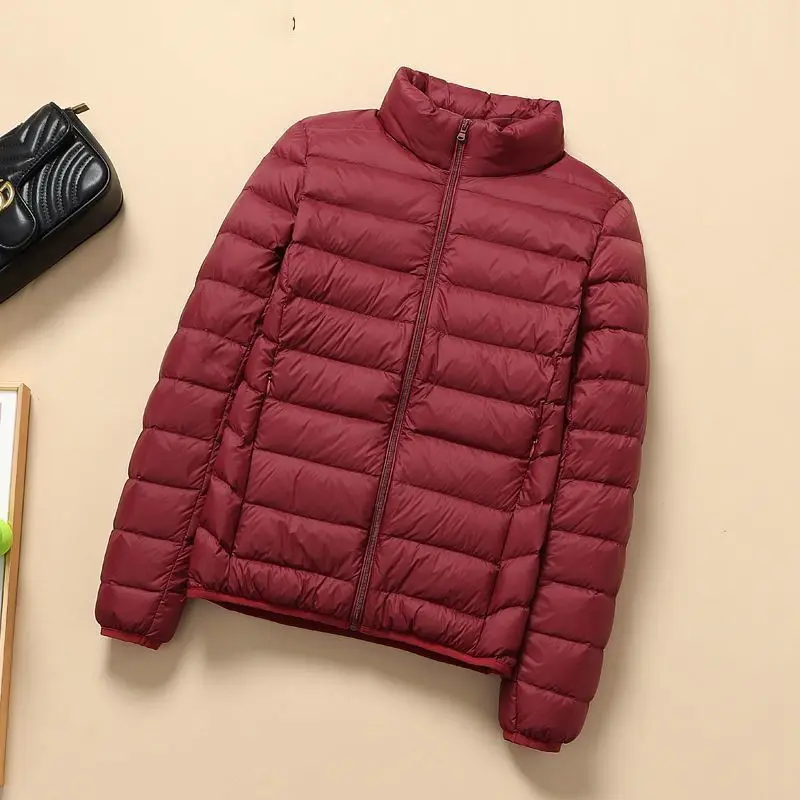 سترة قصيرة مبطنة للرجال، معطف قطني مبطن بياقة عالية على شكل رغيف الخبز، معطف شتوي عالي الجودة محشو بريش البط #5