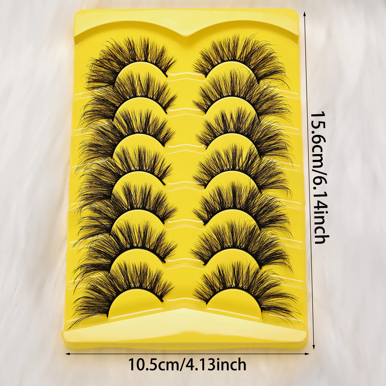 7 Pairs Cat Eye 3D False Eyelashes, Soft Natural Cross Lashes Reusable Lightweight Easy to Apply for Daily/Wedding/Party Eyelash
