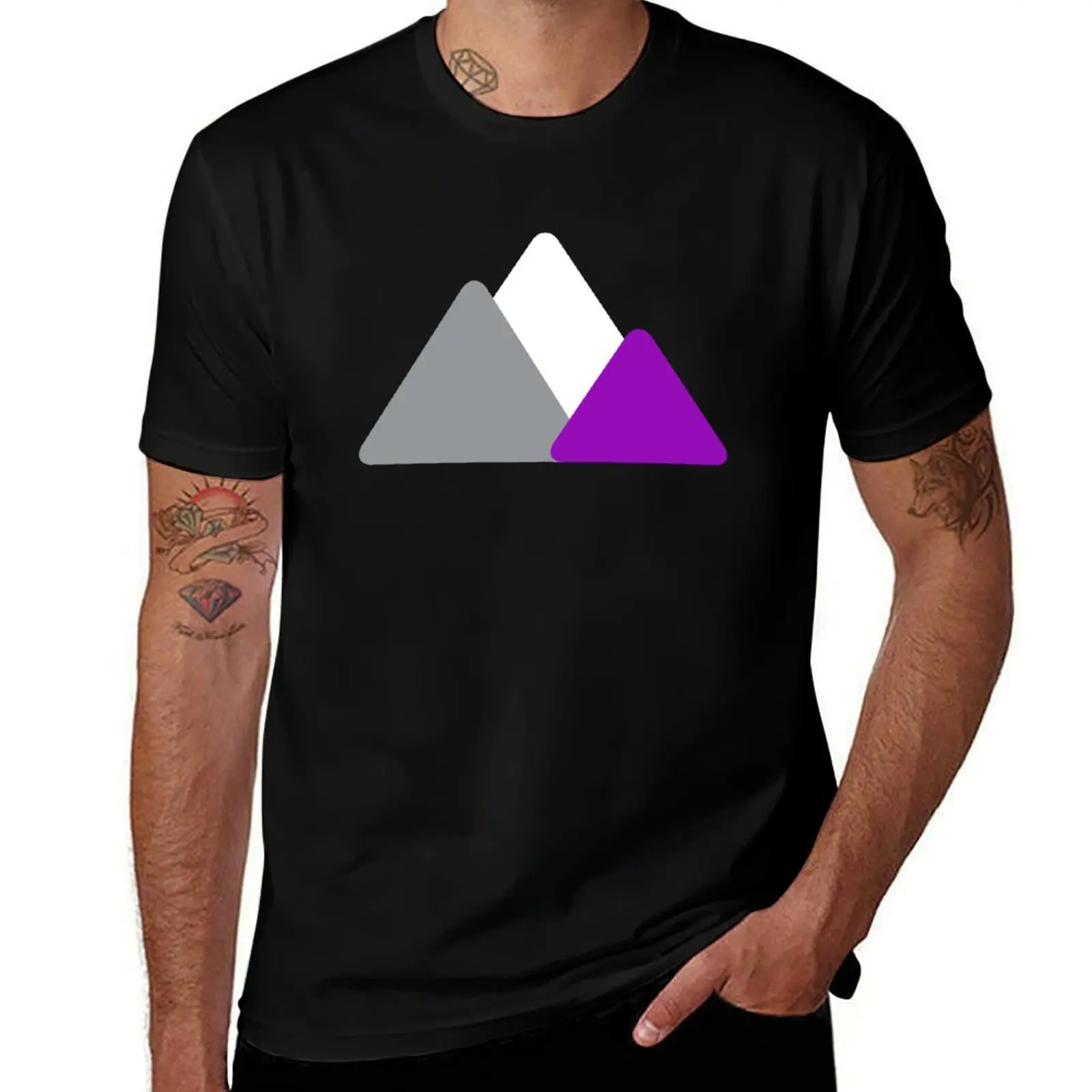 Asexual Mountains. Asexual Pride T-Shirt man t shirt cotton t shirt for man 100 percent cotton t shirt man casual T-shirt