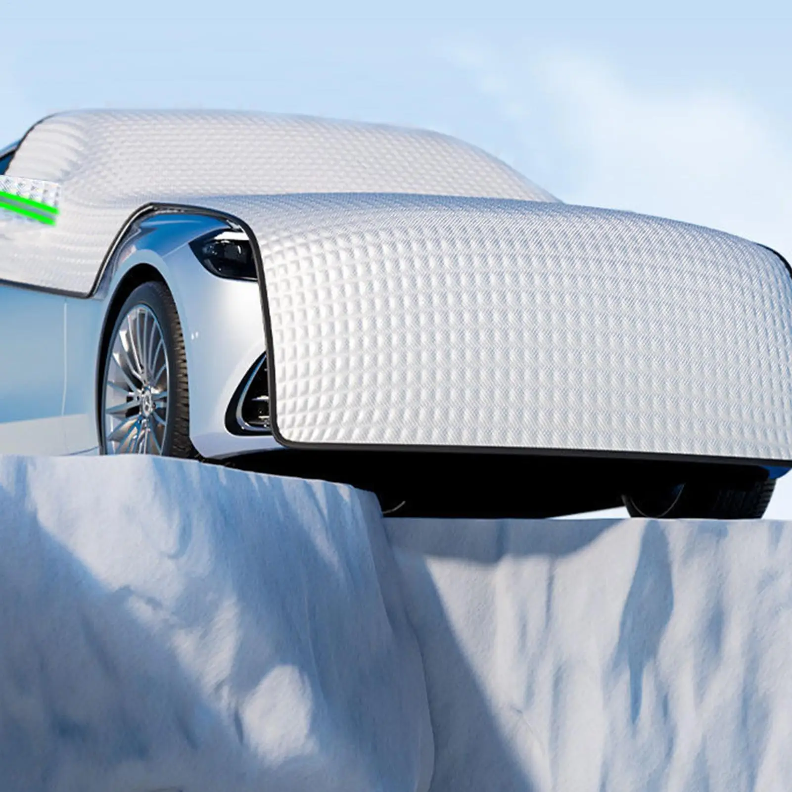 

Зимний чехол для лобового стекла автомобиля: защита от снега и инея, удлиненный, утолщенный, с функцией солнцезащитного козырька