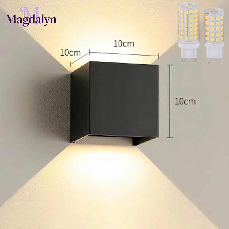 

Настенный светильник Magdalyn Outdoor G9, водонепроницаемый IP65, светодиодный, алюминиевый, для веранды, сада, в скандинавском стиле, направленного света вверх-вниз, для террасы, отеля, интерьерный светильник