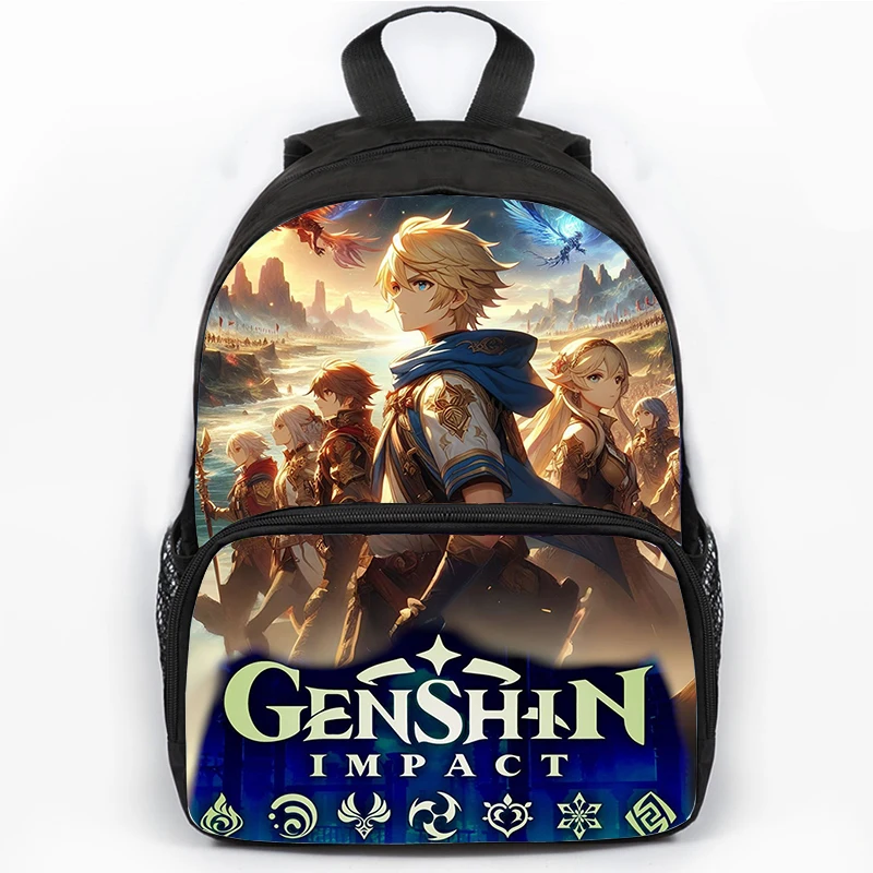Game Genshin Impact Printed Backpack 16 Inch Large Capacity Bag For Travel Sport Boys Girls Students School Bags Kids Bookbag