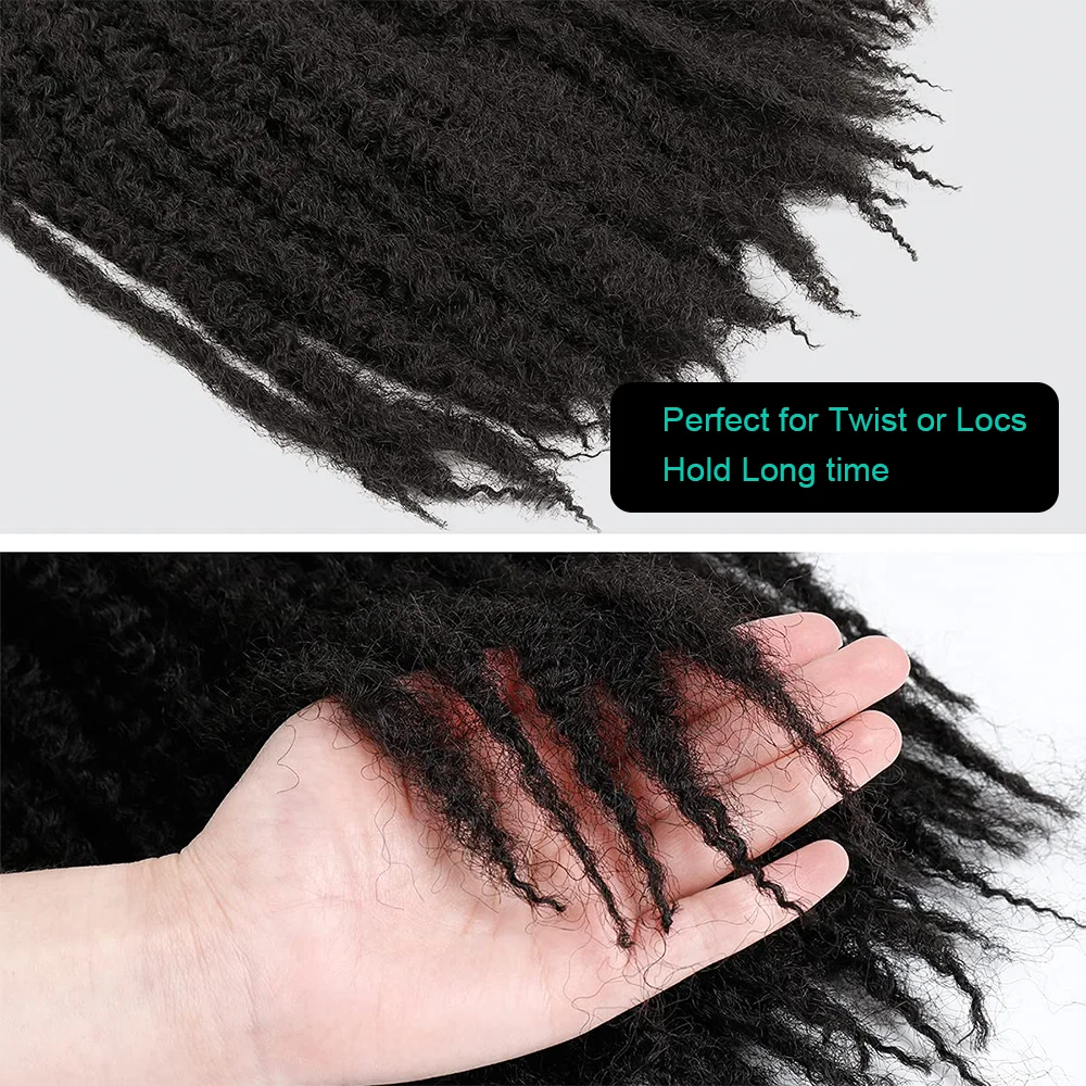 Cabello trenzado de Marley Afro, cabello trenzado de Marley para Faux Locs Spring Twist, mariposa Locs, cabello sintético