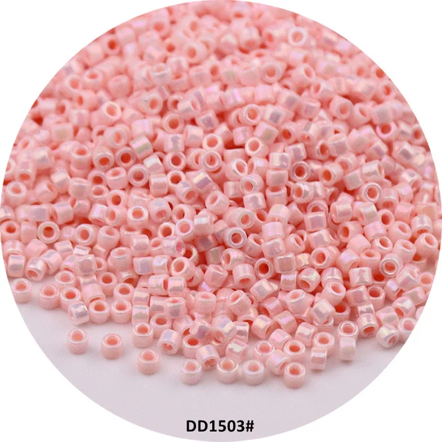 Perles de verre 1000 DB, 11/0x1.3mm, 1.6 pièces, macaron crème AB, perles de rocaille uniformes pour bricolage, bijoux de direction