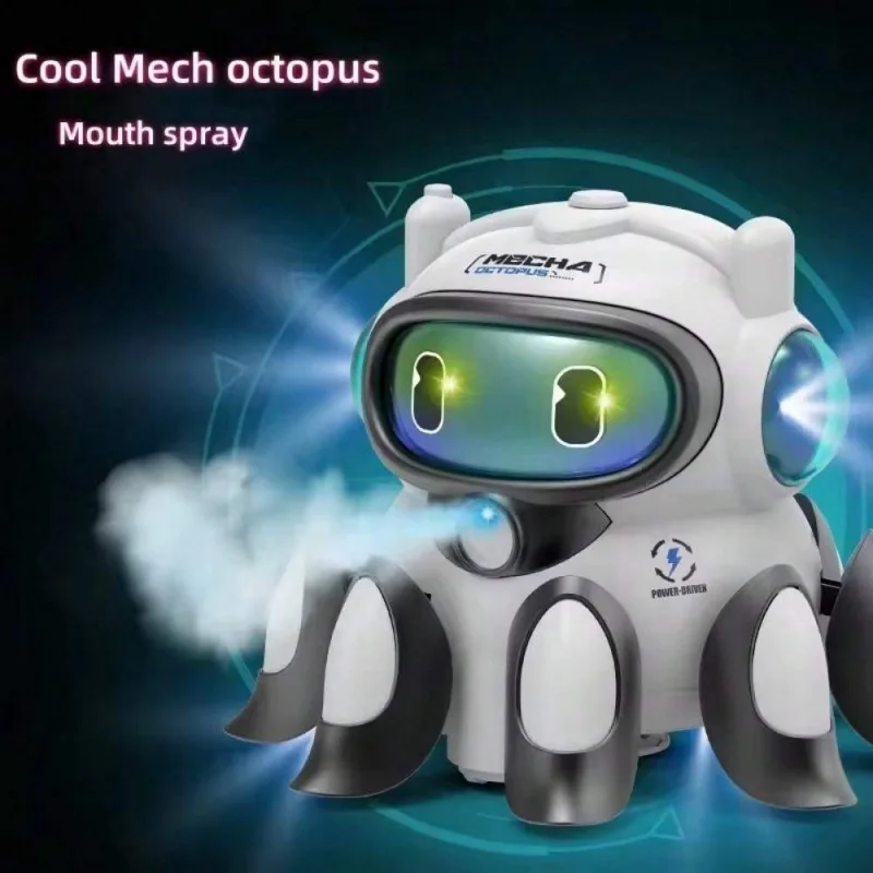Jouet électrique en mouvement mécanique pour ramper le poulpe, évitement automatique des obstacles, marche d'animaux avec éclairage musical, cadeau pour enfant