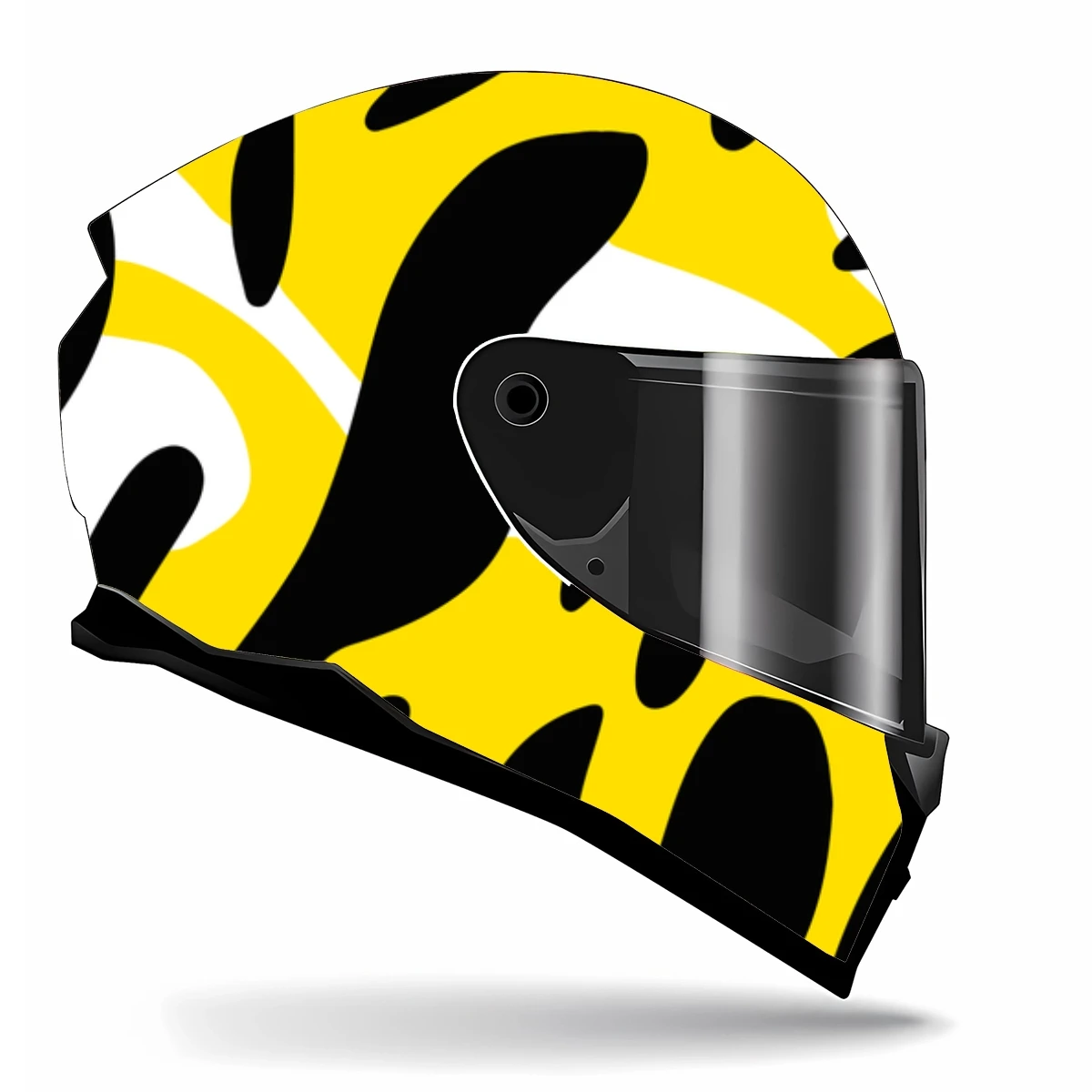 Leopard Print Fabric Art Full Helmet Wrap Sticker Motorcycle Helmet Racing Graphic Decal Vinyl Wrap Helmet Decorative Sticker