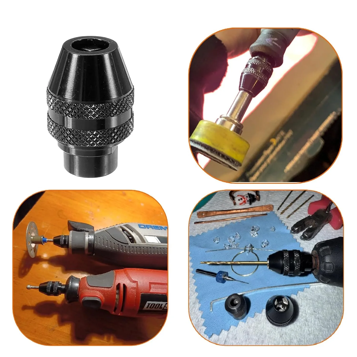 

Multi Keyless Chuck 0.8-3.2mm Drill Chuck For Dremel 3000 4000 7700 8200 Rotary Tools Electric Grinding Chuck Tool Parts