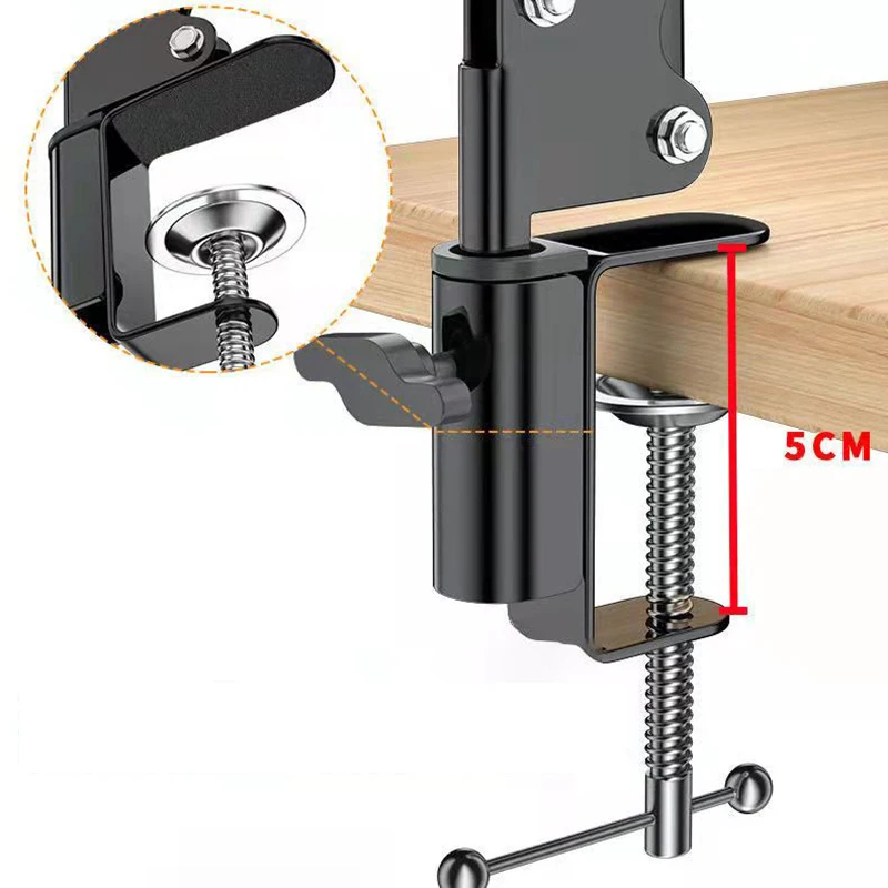 Overhead Tripod with Ring Light for Mobile Cell Phone Desktop Video Shooting Table Horizontal Smartphone Tripe for Cook Filming