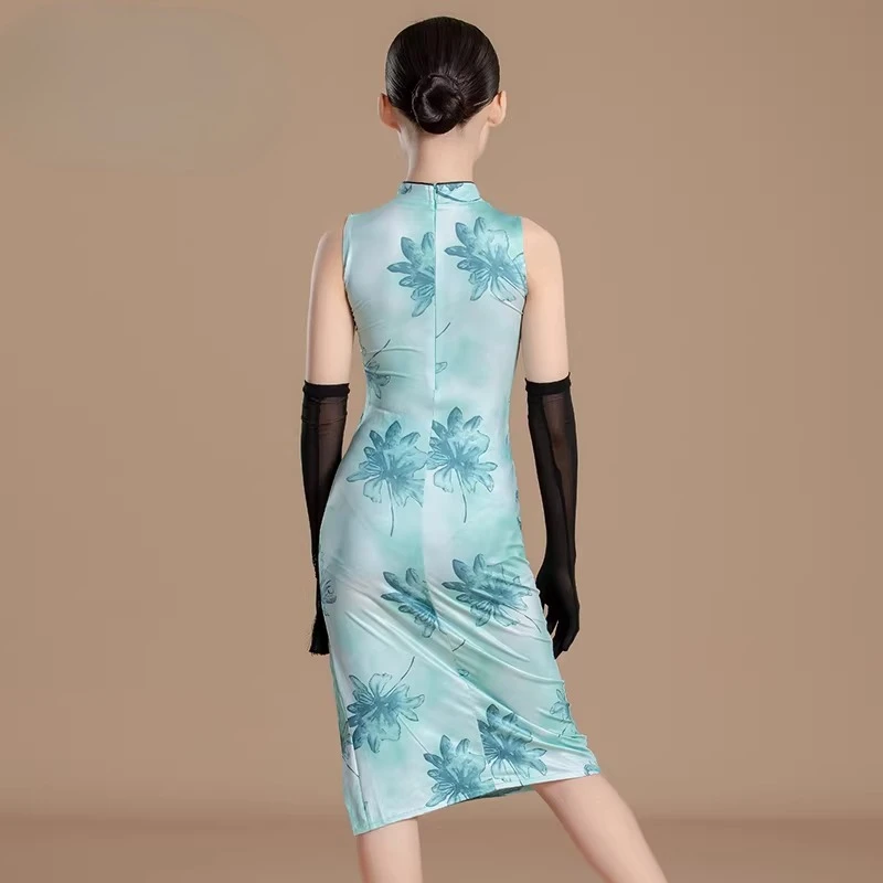 

Новое детское платье для латиноамериканских танцев, танцевальный костюм для девочек, наряд для тренировок и выступлений, классический китайский стиль, ципао.