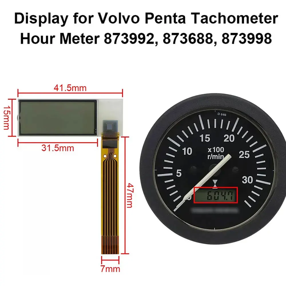 

Для Volvo Penta ЖК-дисплей тахометр счетчик часов, совместимый с номерами деталей 873992 873686 873688 873998