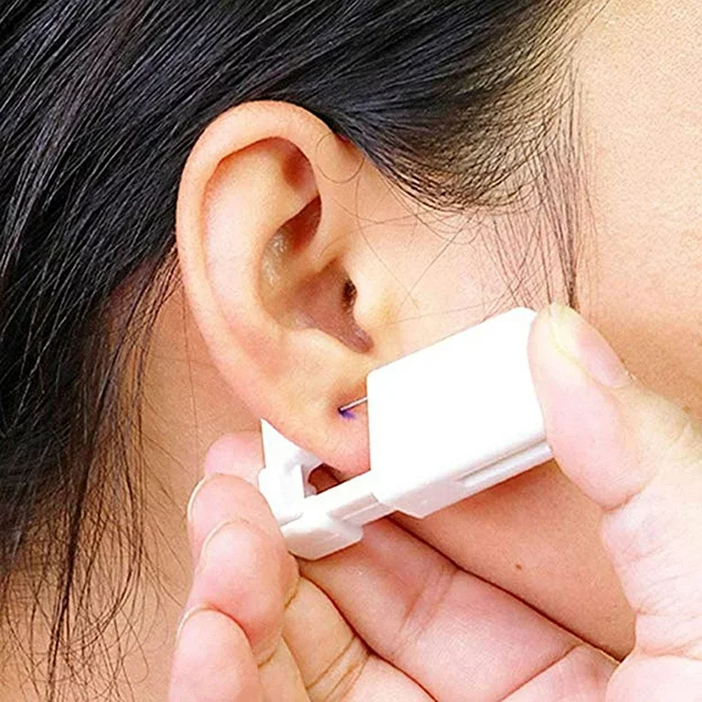 1PC Disposable Sterile Ear Piercing Unit Cartilage Tragus Helix Piercing Gun NO PAIN Piercer Tool with Safe Ball Buckle Set