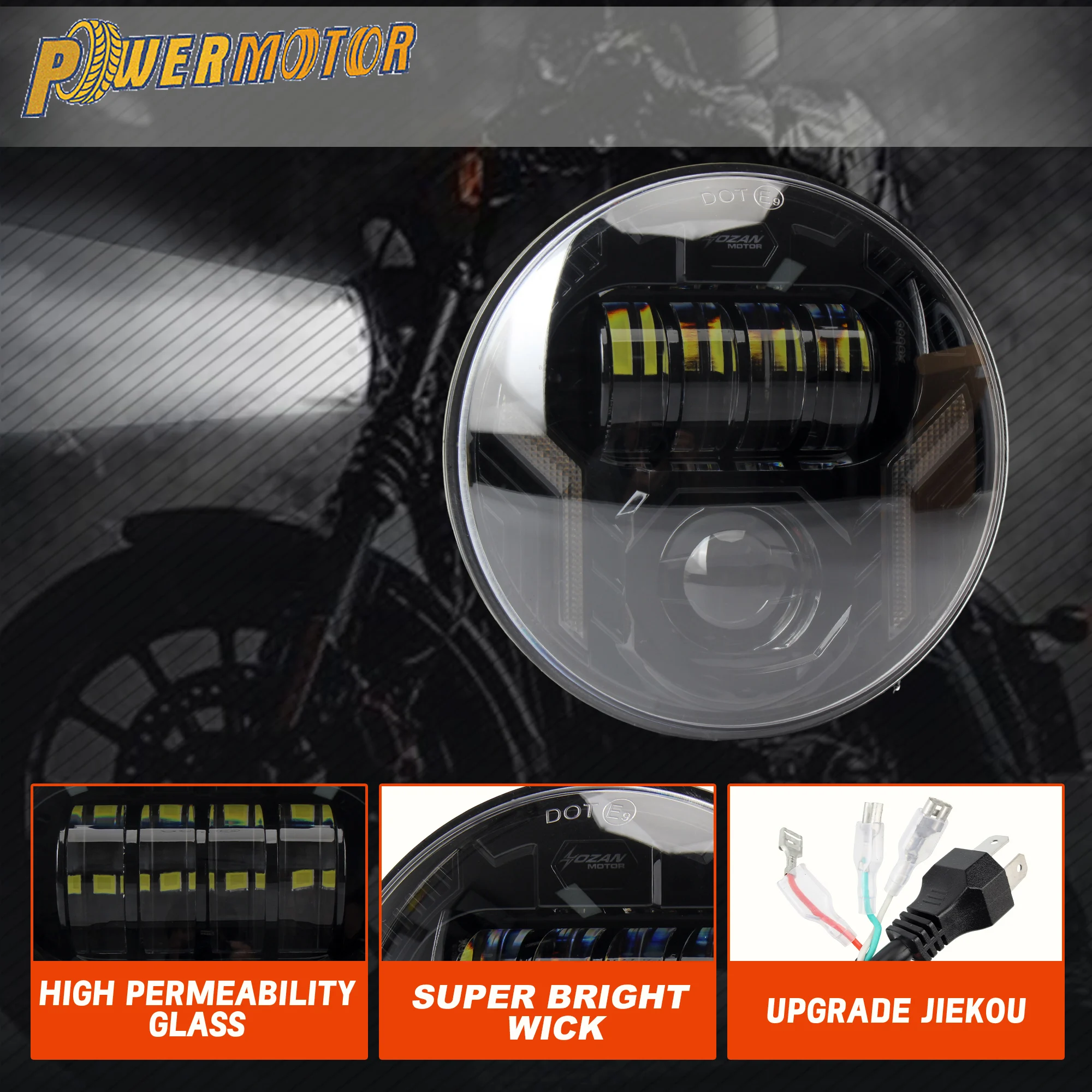 

For Harley Sportster Dyna Softail Indian Scout 5.75in Motorcycle LED Headlight Daytime Running Lights Motorbike Modified Parts