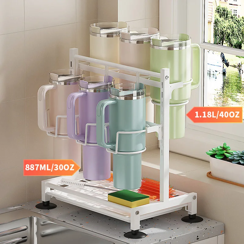 Water Bottle Drainer Kitchen Storage Rack Bottle Drying Shelf Countertop Cup Cleaning Utensil Organizer Kitchen Accessories