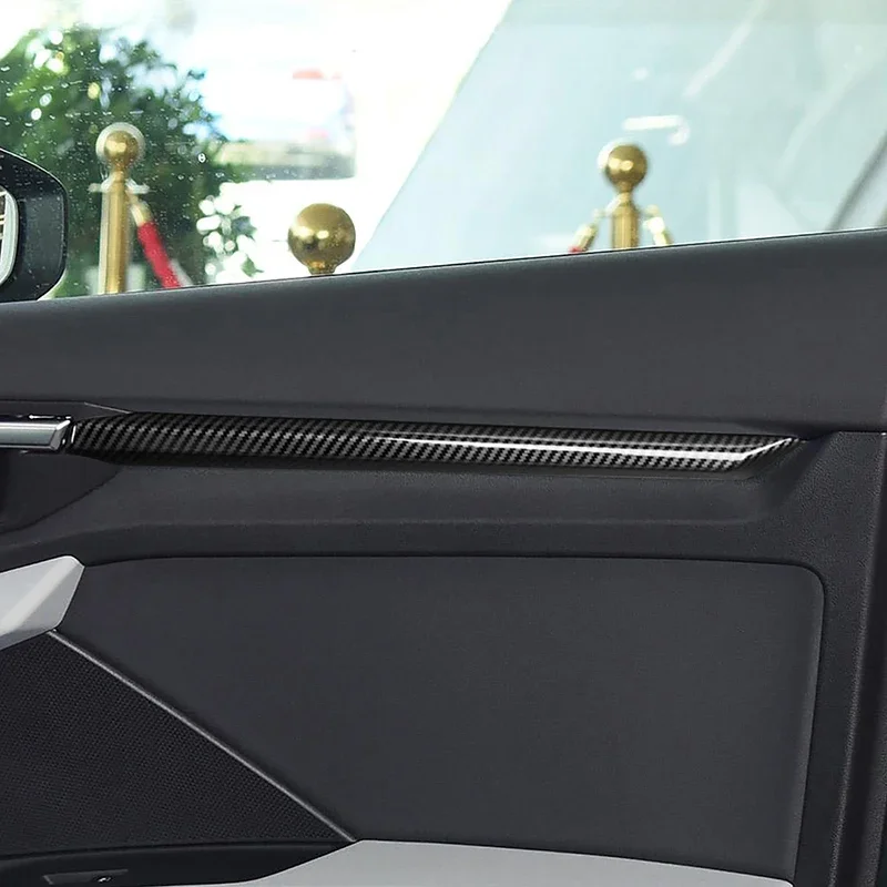 

Стайлинг автомобиля, внутренняя дверная панель, декоративная полоса, декоративная наклейка, чехол для Audi A3 8Y 2021 2022, цвет углеродного волокна, автоаксессуары