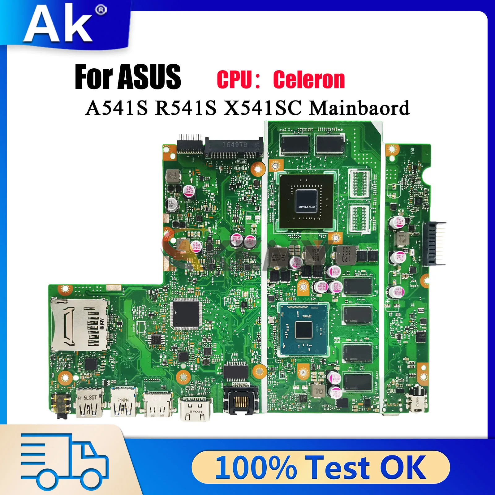 X541S X541SC Laptop Motherboard For ASUS VivoBook X541SC X541S D541S F541S A541S R541S Mainboard W/ Celeron CPU 100% tests OK
