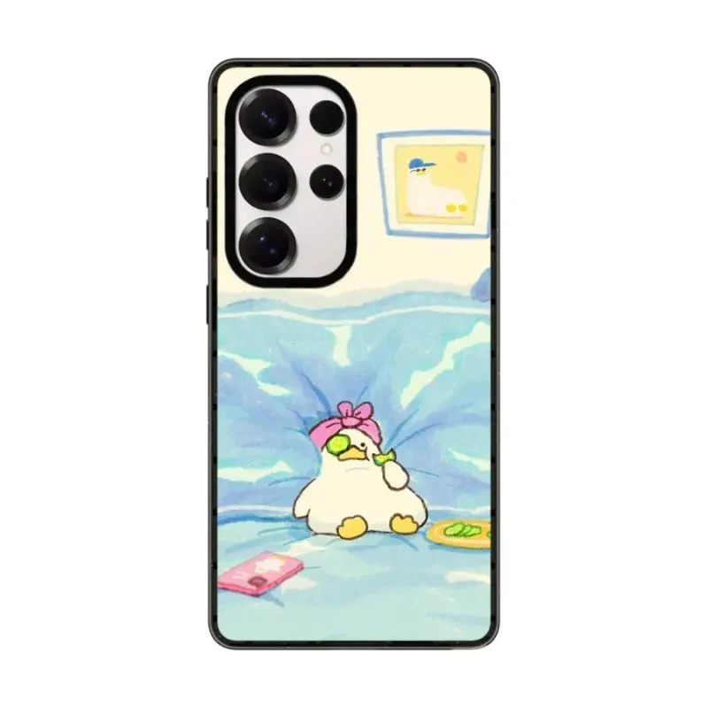 

Funny Skincare Duck Acrylic Border Magnetic Phone Cover for Samsung Galaxy S23 S24 S25 Ultra S25+ Plus Case