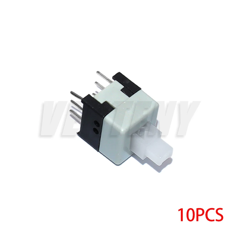 10PCS Mini Push button switch 6Pin Push Tactile Power Micro Switch Self lock On/Off button Latching switch 8.5X8.5mm 8.5*8.5mm