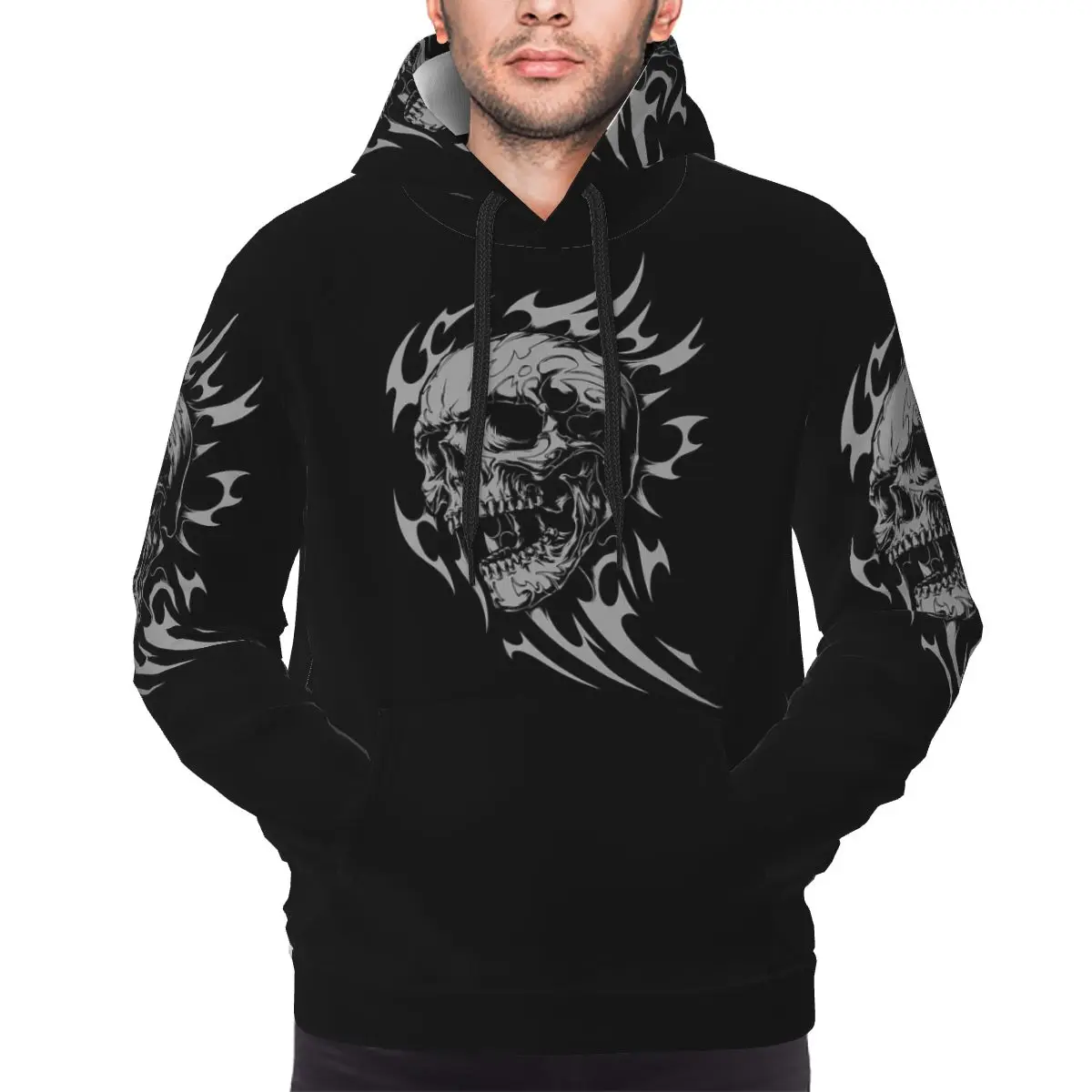 

Толстовки с черепом, пуловер в стиле Харадзюку, осенне-зимние мужские и женские толстовки, топы с длинными рукавами