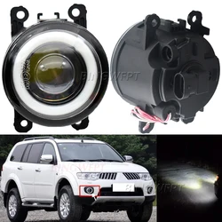 2PCS Fog Lamp Assembly Super Bright LED Fog Lights With Angel Eye For MITSUBISHI Pajero SPORT 2010 2011 2012 2013 2014