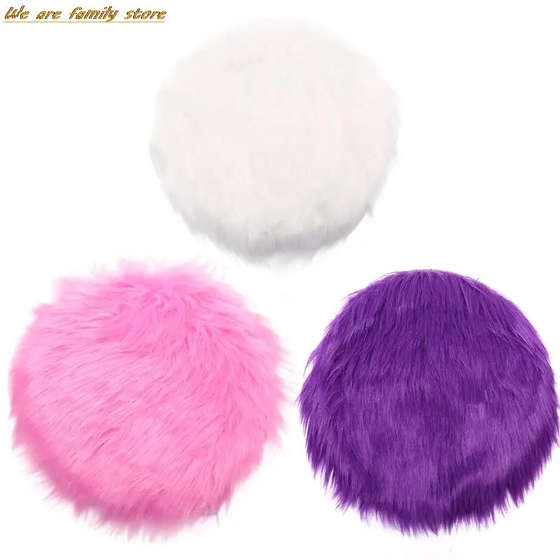 1PC 30x30cm Solid Color Warm Wool Round Cushion Stool Pad Thickening Dining Chair Cushion Anti-Slip Seat Mat Chair Mat Pad