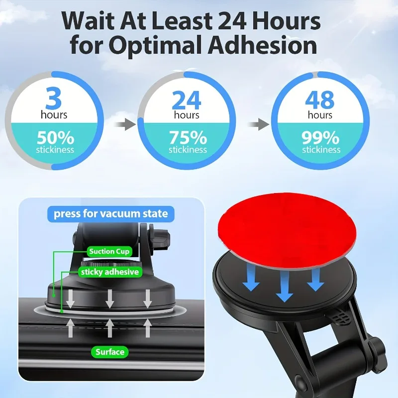 Sticker for Car GPS Phone Holder Suction Cup Adhesive Sticker Replacement Sticky Adhesive Pad for GPS Mobile Phone Stand Bracket