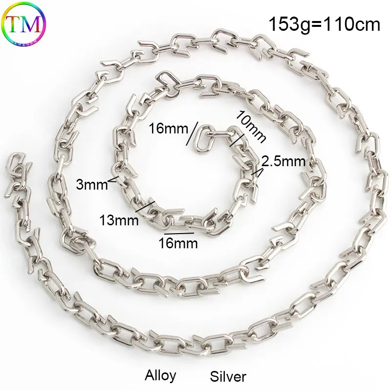 1-5Meter 4Clolors  Alloy Metal Silver Bag Chains For Women Crossbody Bag Shoulder Bag  Handbag Strap Diy  Bag Chain Accessories