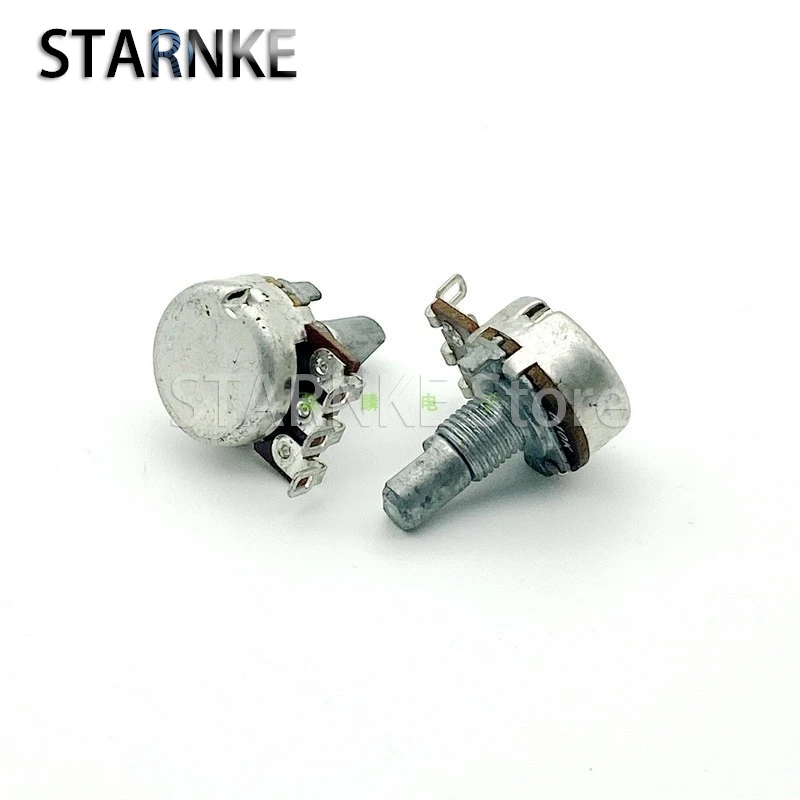 5PCS 16 Type Single Potentiometer B10K Threading Hole Feet D Shaft Length 15mm 3-Pin Instrument Debugging