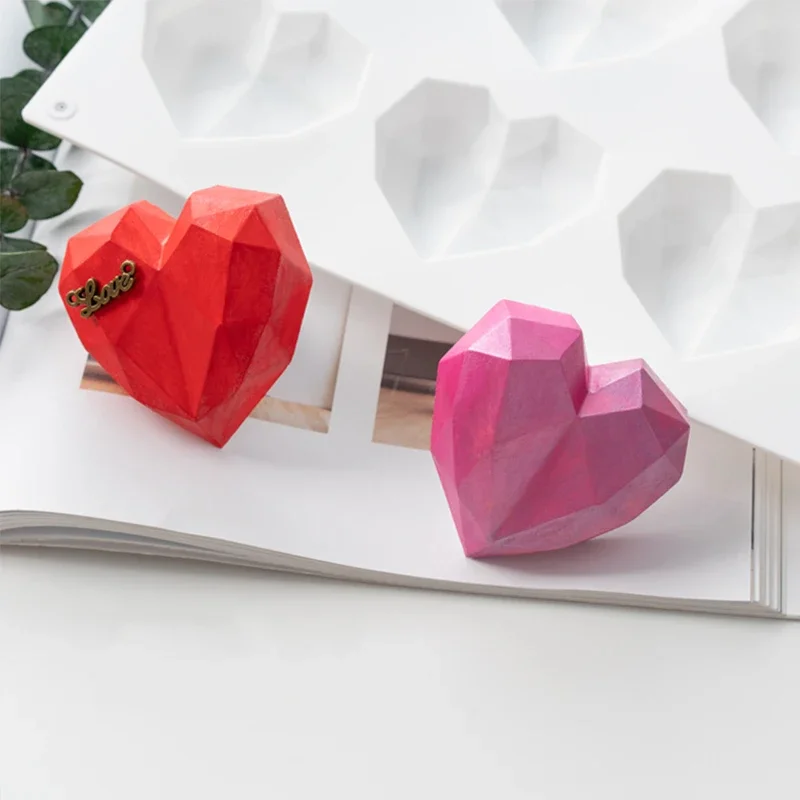 3D 8-Chamber Love Candle Silicone Mold DIY Heart Aromatic Candle Making Soap Resin Mold Wedding Gifts Craft Supplies Home Decor