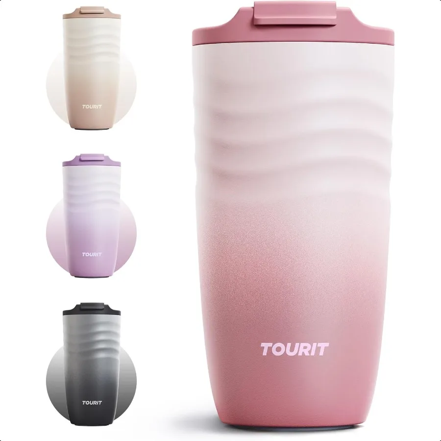 

16 oz Travel Coffee Mug Insulated Stainl Steel Travel Mug with Lid LeakProof DoubleWall Vacuum Tumbler Reusable Coffee Cup Rose