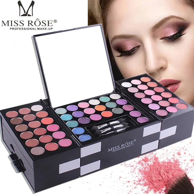 Kit de maquillage longue durée pour filles, ombre à barrage scintillante, fard à joues pour les yeux, palette de fards à joues, cadeaux cosmétiques, voyage, 148 couleurs, 256