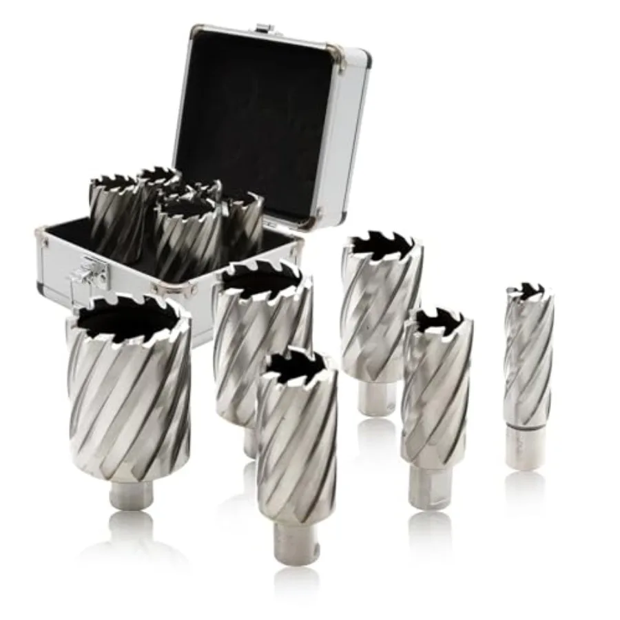 

HSS Annular Cutter Set 7/8"- Diameter, with 3/4 Inch Welded Shank, Mag Drill Bits Kit CNC hined Cutters