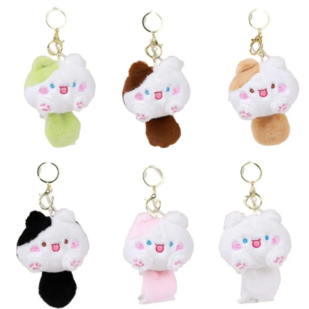 

PP Cotton Animal Little Cat Keychain With Sound Korean Style Squeak Cat Plush Keyring Squeaking Cute Plush Cat Doll Pendant