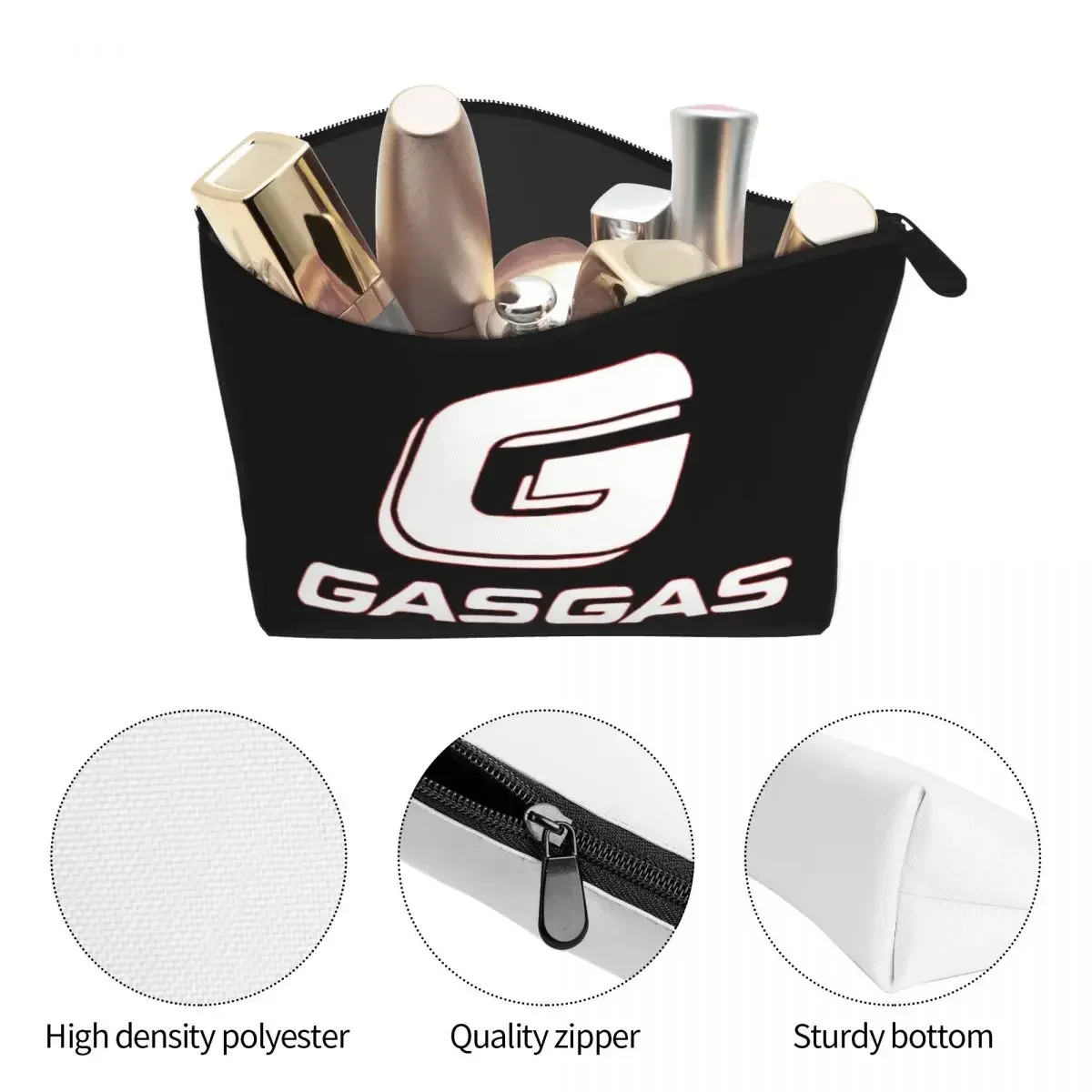 Gasgas Plaid Logo Women Cosmetic Bag Travel Makeup Organizer Pouch Toiletry Storage Dopp Kit Box