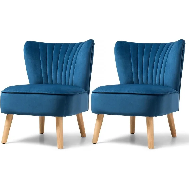 

Стул с бархатным акцентом, удобный диван-кресло с обивкой и деревянными ножками, современный боковой стул середины века с толстой губчатой подушкой, подлокотник