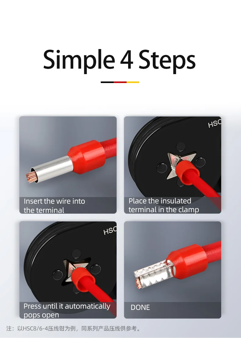 Ferrule Crimping Tool HSC8 6-4/6-6 Electrical Crimper Plier For Wire End Crimp Tube Terminals Electrical Circuit Repair