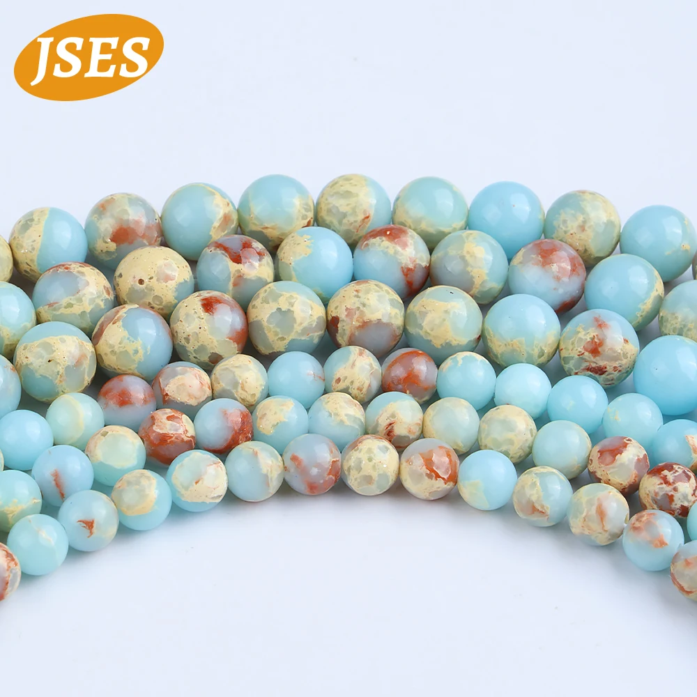 A++ Natural Stone Koreite Blue Shoushan Snakeskin Loose Spacer Beads Jewelry Making DIY Bracelets Necklace Accessories Charms