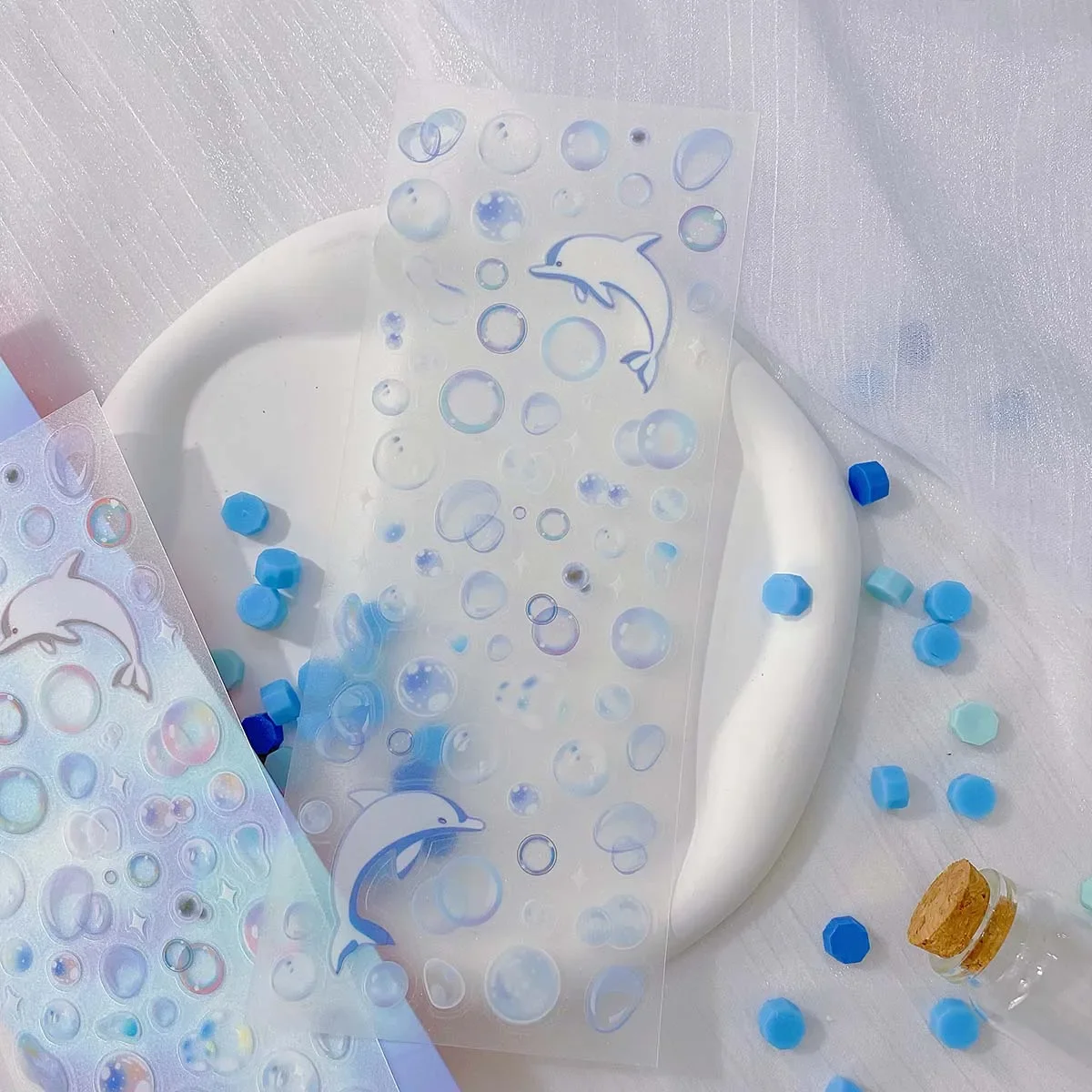 Stars Decal Stickers Scrapbooking Stationery Hearts Stickers PET Bubble Deco Sticker DIY Journal Planner