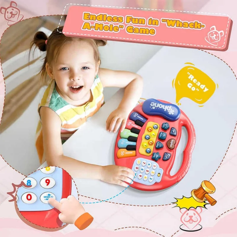 Baby-Musikspielzeug mit Tierklang, Kinder-Klaviertastatur, elektrisches blinkendes Musikinstrument, frühes Lernspielzeug für Kinder