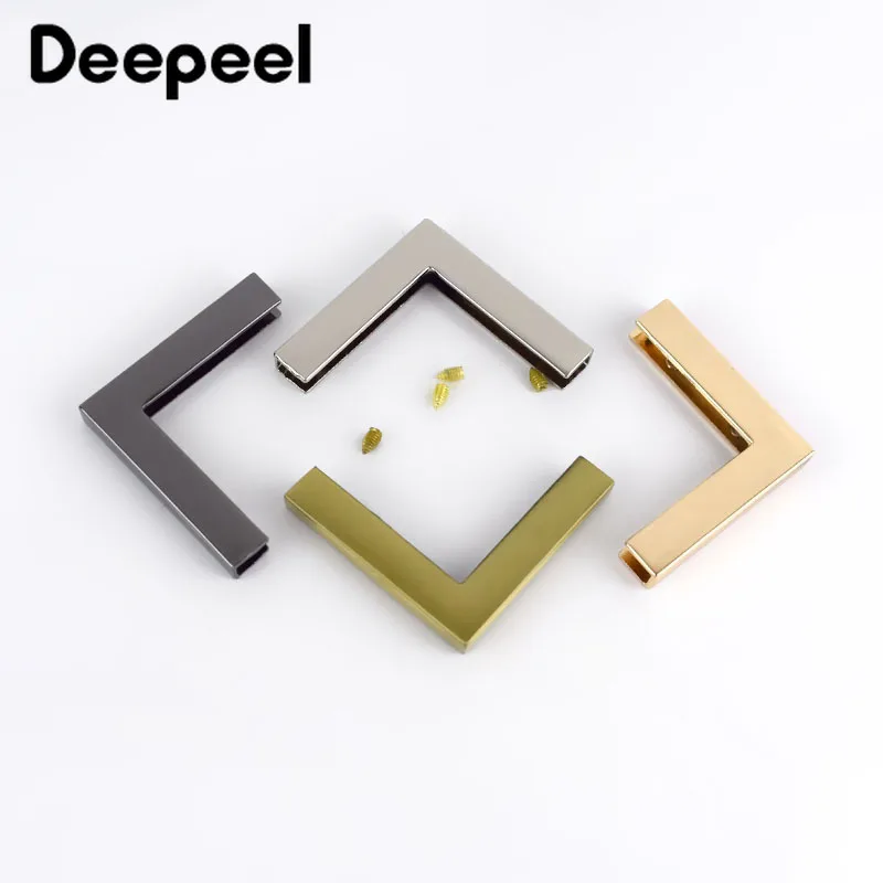 4/10pcs Deepeel 40mm Metal Protect Corner Buckles Bag Edging Screw Clasp Luggage Handbag Leather Crafts DIY Hardware Accessories