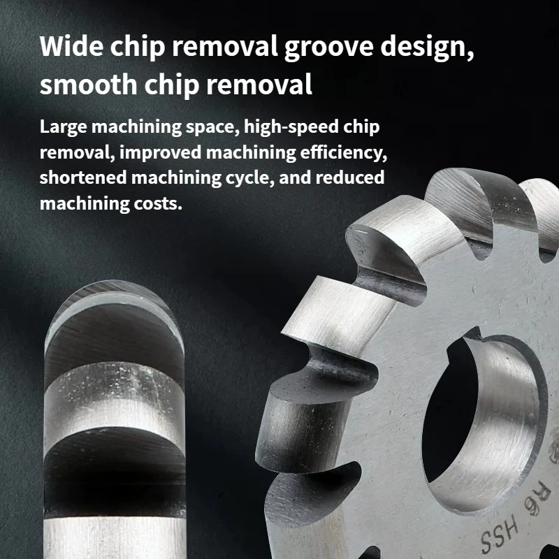 HSS Convex Semicircular Gear Milling Cutter R1-R20 Concave Arc Cutter Concave Radius Cutter Head Half Circle Groove Processing