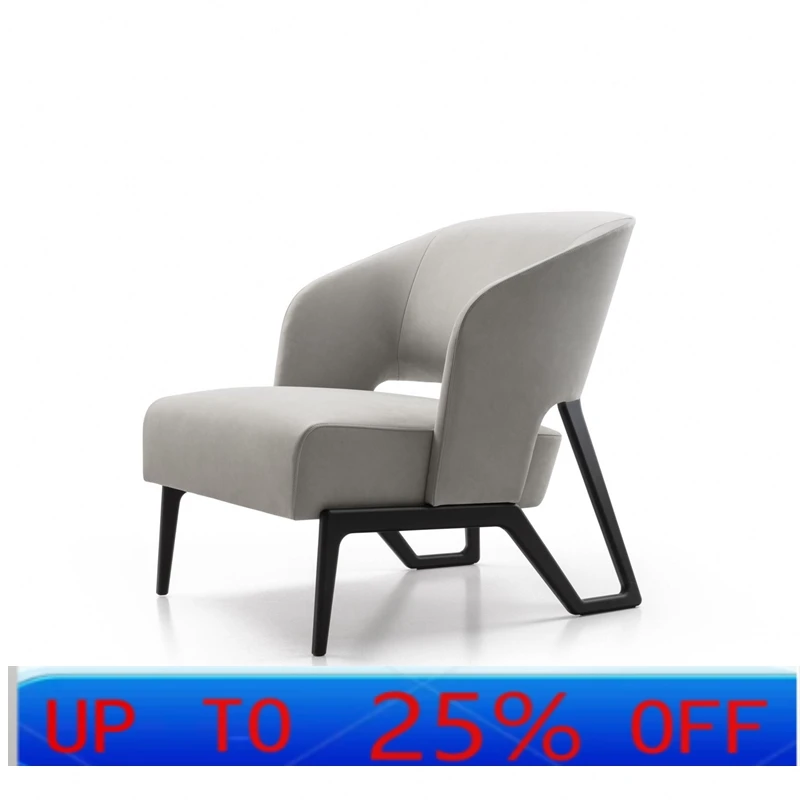 LH light luxury fabric sofa chair living room study leisure reception chair