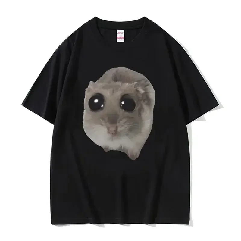 

Funny Sad Hamster Meme Cry BiG Eye Cute Mouse T Shirt Women Fashion Kawaii Clothes T-shirts Women T-shirt